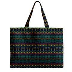 Boho Summer Green Zipper Mini Tote Bag by SpinnyChairDesigns