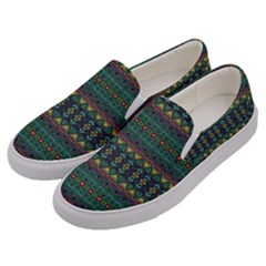 Boho Summer Green Men s Canvas Slip Ons by SpinnyChairDesigns