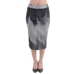 Abstract Black Grey Midi Pencil Skirt by SpinnyChairDesigns