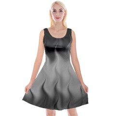 Abstract Black Grey Reversible Velvet Sleeveless Dress by SpinnyChairDesigns