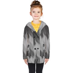 Abstract Black Grey Kids  Double Breasted Button Coat by SpinnyChairDesigns