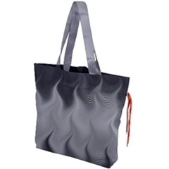 Abstract Black Grey Drawstring Tote Bag by SpinnyChairDesigns