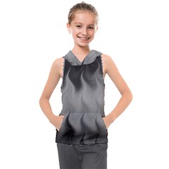 Abstract Black Grey Kids  Sleeveless Hoodie by SpinnyChairDesigns