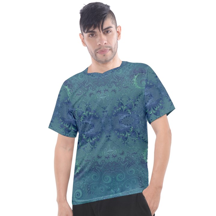 Teal Spirals and Swirls Men s Sport Top