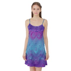 Purple Blue Swirls And Spirals Satin Night Slip by SpinnyChairDesigns