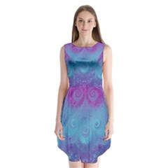 Purple Blue Swirls And Spirals Sleeveless Chiffon Dress   by SpinnyChairDesigns