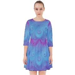 Purple Blue Swirls And Spirals Smock Dress by SpinnyChairDesigns