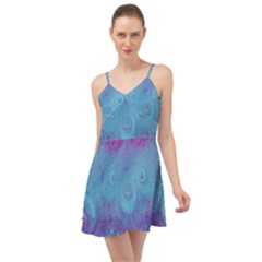 Purple Blue Swirls And Spirals Summer Time Chiffon Dress by SpinnyChairDesigns