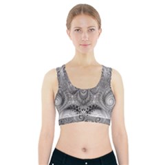 Black And White Spirals Sports Bra With Pocket by SpinnyChairDesigns