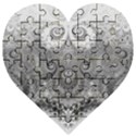 Black and White Spirals Wooden Puzzle Heart View1