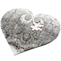 Black and White Spirals Wooden Puzzle Heart View2