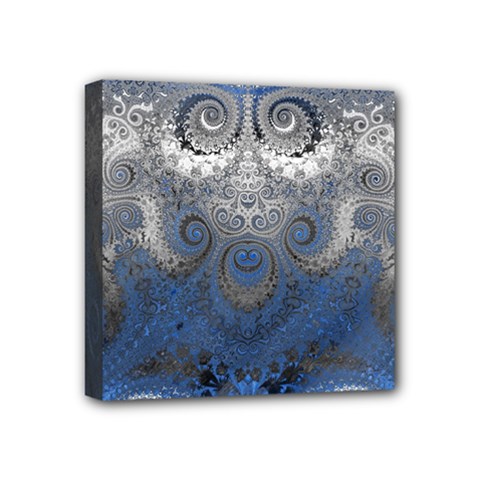 Blue Swirls and Spirals Mini Canvas 4  x 4  (Stretched)