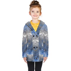 Blue Swirls and Spirals Kids  Double Breasted Button Coat