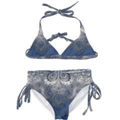 Blue Swirls and Spirals Kids  Classic Bikini Set