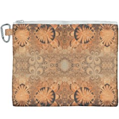 Rustic Orange Swirls Canvas Cosmetic Bag (xxxl) by SpinnyChairDesigns