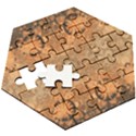 Rustic Orange Swirls Wooden Puzzle Hexagon View3