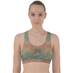 Peach Green Texture Back Weave Sports Bra by SpinnyChairDesigns