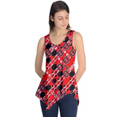 Abstract Red Black Checkered Sleeveless Tunic by SpinnyChairDesigns