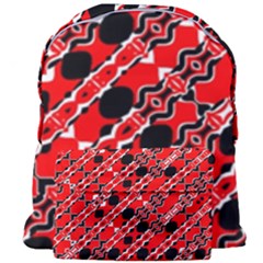 Abstract Red Black Checkered Giant Full Print Backpack by SpinnyChairDesigns