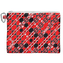 Abstract Red Black Checkered Canvas Cosmetic Bag (xxl) by SpinnyChairDesigns
