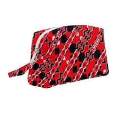 Abstract Red Black Checkered Wristlet Pouch Bag (medium) by SpinnyChairDesigns