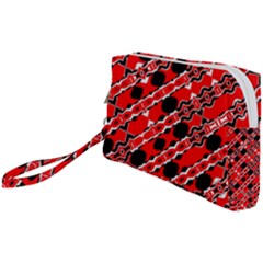 Abstract Red Black Checkered Wristlet Pouch Bag (small) by SpinnyChairDesigns