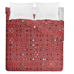 Abstract Red Black Checkered Duvet Cover Double Side (queen Size) by SpinnyChairDesigns