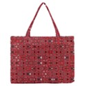 Abstract Red Black Checkered Zipper Medium Tote Bag View1