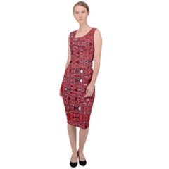 Abstract Red Black Checkered Sleeveless Pencil Dress by SpinnyChairDesigns