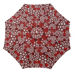 Red Black Checkered Straight Umbrellas by SpinnyChairDesigns