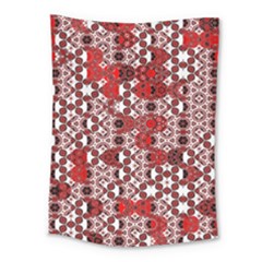 Red Black Checkered Medium Tapestry by SpinnyChairDesigns