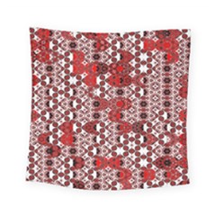 Red Black Checkered Square Tapestry (small) by SpinnyChairDesigns