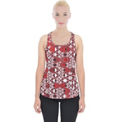 Red Black Checkered Piece Up Tank Top by SpinnyChairDesigns