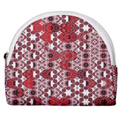 Red Black Checkered Horseshoe Style Canvas Pouch by SpinnyChairDesigns