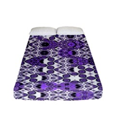Purple Black Checkered Fitted Sheet (full/ Double Size) by SpinnyChairDesigns