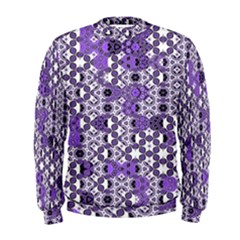 Purple Black Checkered Men s Sweatshirt by SpinnyChairDesigns