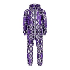 Purple Black Checkered Hooded Jumpsuit (kids) by SpinnyChairDesigns