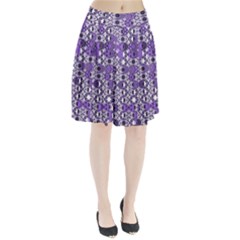 Purple Black Checkered Pleated Skirt by SpinnyChairDesigns