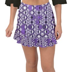 Purple Black Checkered Fishtail Mini Chiffon Skirt by SpinnyChairDesigns