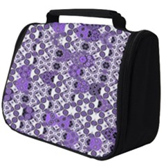 Purple Black Checkered Full Print Travel Pouch (big) by SpinnyChairDesigns