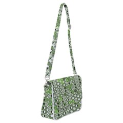 Black Lime Green Checkered Shoulder Bag With Back Zipper by SpinnyChairDesigns