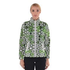 Black Lime Green Checkered Winter Jacket by SpinnyChairDesigns