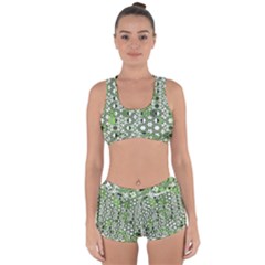 Black Lime Green Checkered Racerback Boyleg Bikini Set by SpinnyChairDesigns