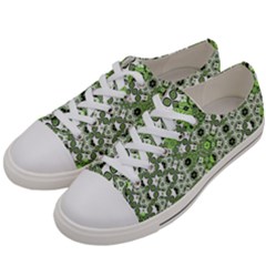 Black Lime Green Checkered Women s Low Top Canvas Sneakers by SpinnyChairDesigns