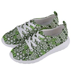 Black Lime Green Checkered Women s Lightweight Sports Shoes by SpinnyChairDesigns