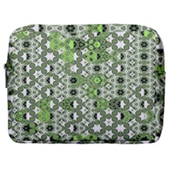 Black Lime Green Checkered Make Up Pouch (large) by SpinnyChairDesigns