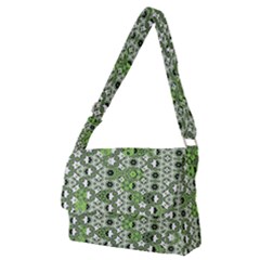 Black Lime Green Checkered Full Print Messenger Bag (m) by SpinnyChairDesigns