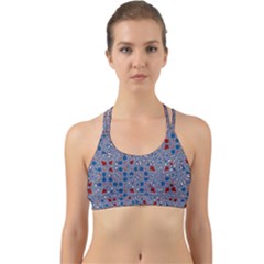 Abstract Checkered Pattern Back Web Sports Bra by SpinnyChairDesigns