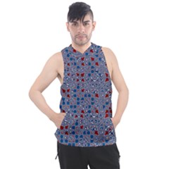 Abstract Checkered Pattern Men s Sleeveless Hoodie by SpinnyChairDesigns