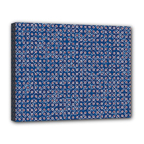 Artsy Blue Checkered Canvas 14  X 11  (stretched)